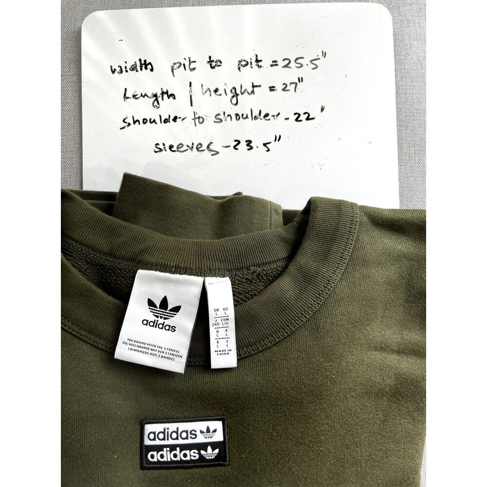 NWOT Adidas originals Men's Sporty casual patchwork logo Sleeves Sweatshirt Sz-L - Picture 6 of 8
